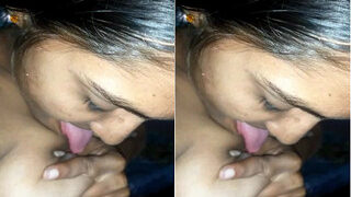 Desi Girl Sucking Her Boobs | Viral MMS