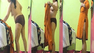Sexy Desi Wife Wearing Cloths | Viral MMS