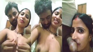 Desi Vlg Wife Boobs Pressing And Blowjob | Viral MMS