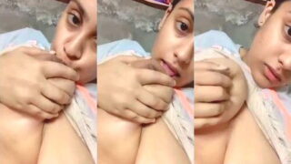 Desi Girl Sucking Her Boobs | Viral MMS